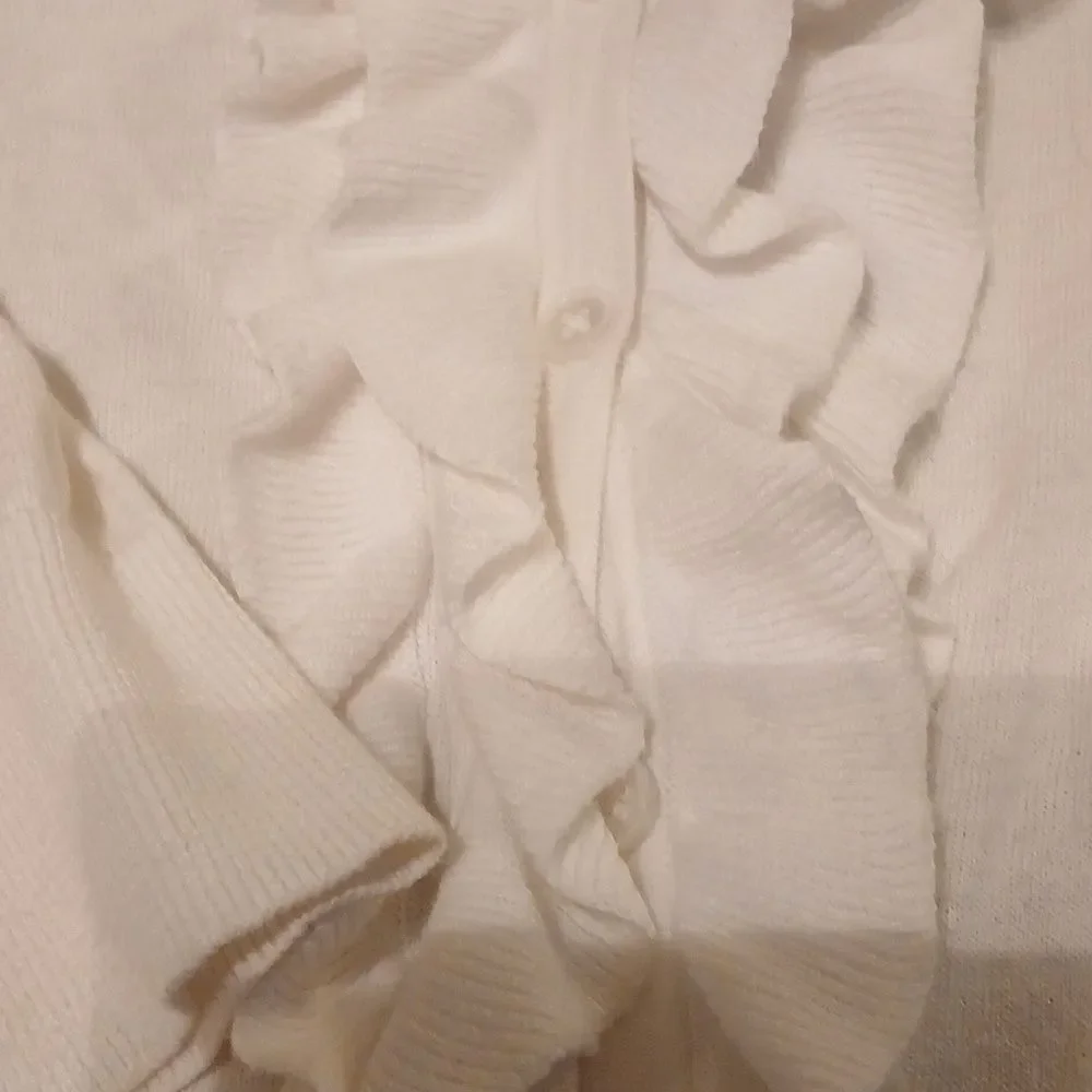 Talbots Petites Lightweight Ruffled Cardigan Size Petite Small